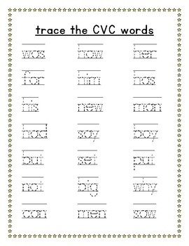 cvc word tracing by nicholas vivian teachers pay teachers
