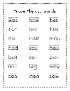 Preview of CVC Word Tracing