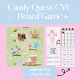 CVC Word Work Board Game (with 120 CVC flash cards)