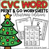CVC Word Worksheets (Christmas)