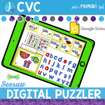Preview of Digital Spelling and Word Work Activities CVC | Seesaw | Google Slides