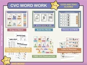 Preview of CVC Word Work Sample 1 (ActivInspire Flipchart)
