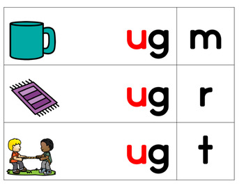 cvc word work short u pocket chart activities by time 4 kindergarten