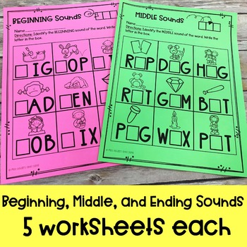 cvc word worksheets beginning middle ending sounds sound it out