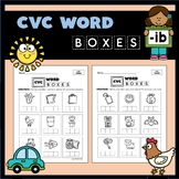 CVC Word Writing Boxes Worksheet Bundle