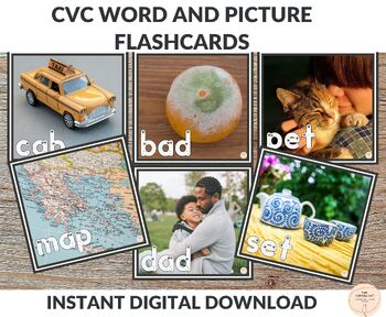 Preview of CVC Word and Picture Flashcards, CVC Display Phonics Posters