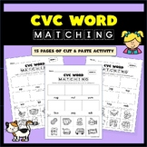 CVC Word and Picture Matching Cut & Paste Activity Set