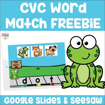 Preview of CVC Word to Picture Match Digital FREEBIE | Google Slides and Seeaw 