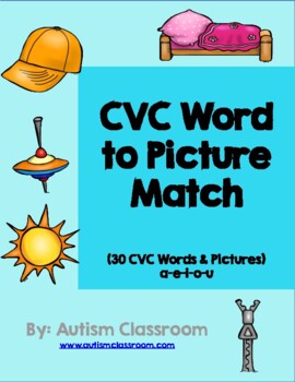 Preview of CVC Word to Picture Match by Autism Classroom | CVC Activities | CVC Words