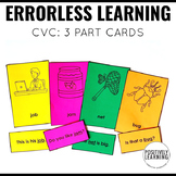 CVC Words 3 Part Cards | Low Prep Visuals for Centers and 
