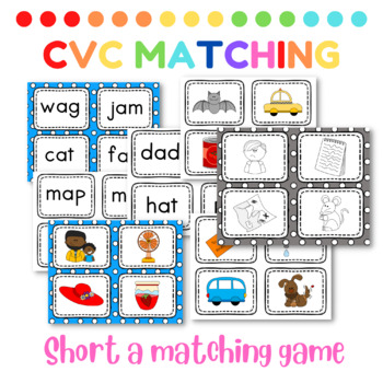 CVC Words Activity: Short a Matching Game by Bugs and Buttercups
