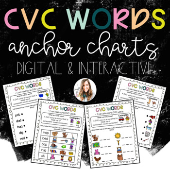 Preview of CVC Words Anchor Charts {Digital & Interactive}