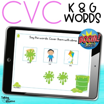 Preview of CVC Words Articulation for K and G Speech Therapy Boom Cards