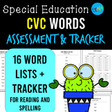 CVC Assessment and Tracker for Reading AND Spelling IEP Goals