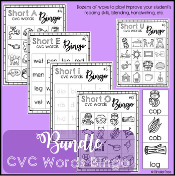 Preview of CVC Words Bingo Bundle (Short a,e,i,o,u)
