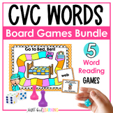 CVC Words Board Games Bundle | Short Vowels Word Reading G