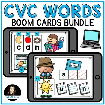 Preview of CVC Words Boom Cards BUNDLE with Audio SOUND
