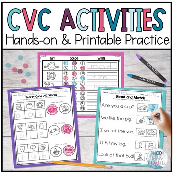 Cvc Words Bundle - Short Vowel Phonics Activities By Rhody Girl Resources