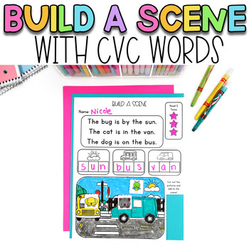 Preview of CVC Words & CCVC Words Worksheets | Decodable Passages Phonics | Comprehension