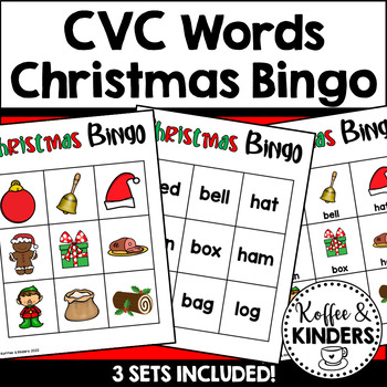 Preview of CVC Words Christmas Bingo