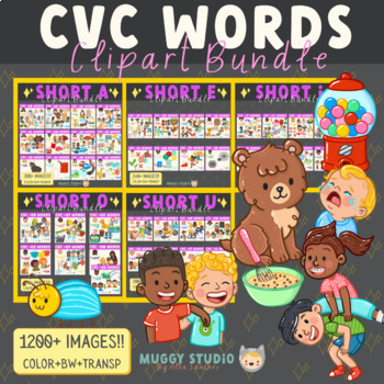 Preview of CVC Words Clipart Bundle