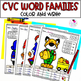 Fall Word Families Worksheets with CVC Words Coloring Pages