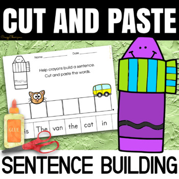 Preview of CVC Words Cut and Paste Building Sentences Activity