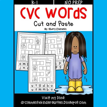 Preview of Building CVC Words Worksheets | Cut and Paste