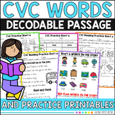 CVC Words Decodable Passage Reading Comprehension Short a 