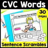 CVC Words Decodable Sentence Scramble Worksheets, CVC Word