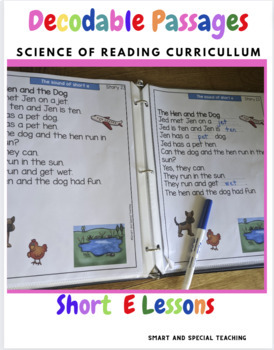 Preview of CVC Words Decodable Stories Short  E Kindergarten RTI