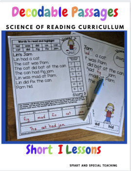Preview of CVC Words Decodable Stories Short I Kindergarten RTI