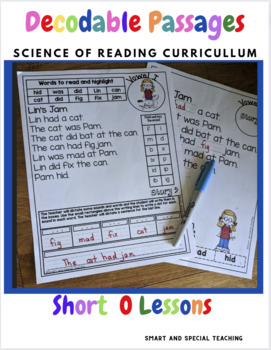 Preview of CVC Words Decodable Stories Short O Kindergarten RTI