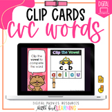 CVC Words Digital Clip Cards | Google Slides | Jamboard | Easel
