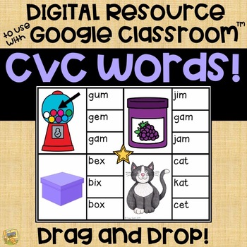 CVC Words - Digital Resource for Google Classroom ™ (Distance Learning)