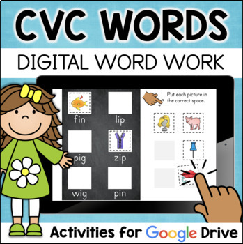 CVC Words Digital Word Work Activities for Google Classroom by Fishyrobb