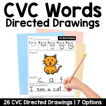 Preview of CVC Words Directed Drawings | Decodable | Phonics