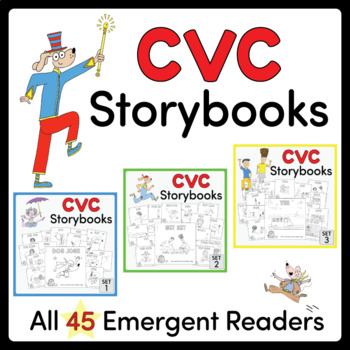 Preview of CVC Words - Emergent Readers - Phonics - All 45 Mini-Books