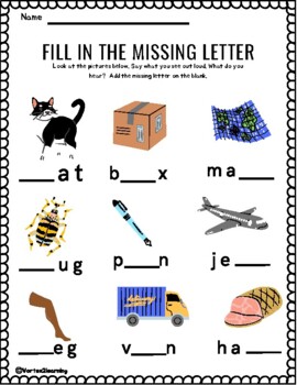 missing letters in words worksheets teaching resources tpt