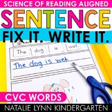 CVC Words Fix Write Draw It Decodable Sentences Sentence U