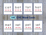 CVC Words Flash Cards, Kindergarten, CVC Families, Phonics