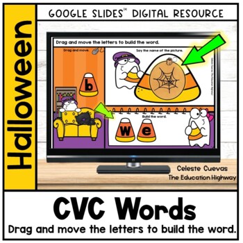 Preview of CVC Words Halloween Edition: Build the Word