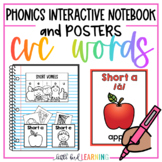 CVC Words Interactive Notebook Activities and Posters