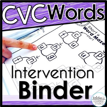 Preview of Blending CVC Words Practice and Assessment with CVC Games Intervention Binder