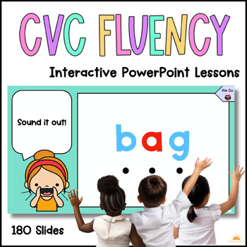 Preview of CVC Words Kindergarten List Reading Fluency Skills Digital lessons