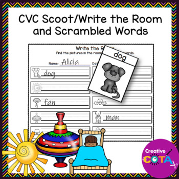 Preview of Occupational Therapy Handwriting CVC Words Scoot Write the Room Activities
