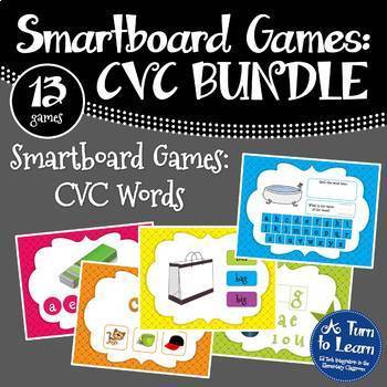Preview of CVC Words: MEGA BUNDLE of Smartboard/Promethean Games (13 activities included!)