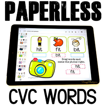 Preview of CVC Words Match with Pictures Spelling Activities Google Classroom