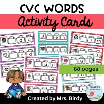 CVC Words Missing Letter, CVC Activity Center by Mrs Birdys Classroom