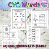 CVC Words NO PREP Worksheets Bundle